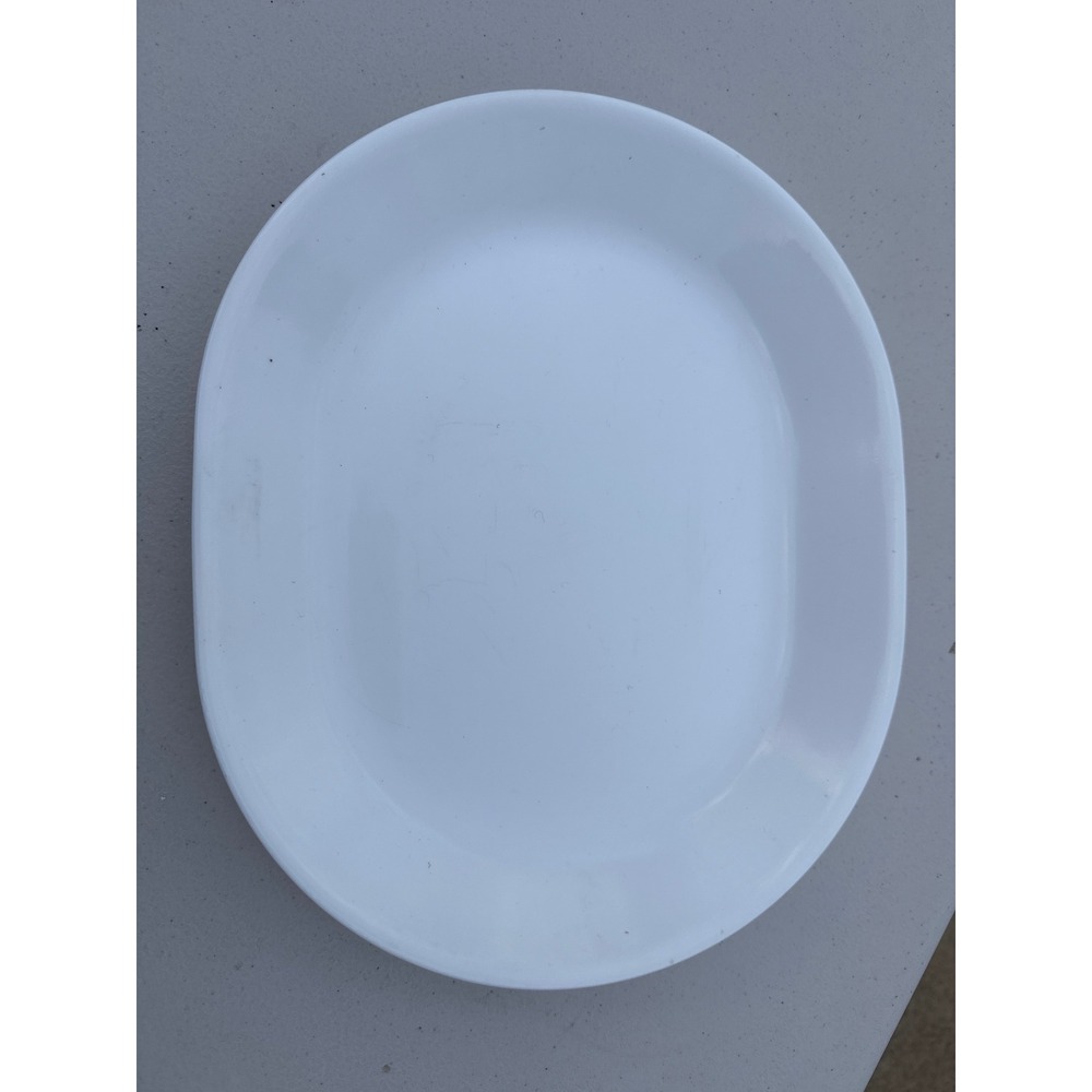 Corelle Winter Frost White Oval Serving Platter 12.25 Inch Vitrelle Made in USA